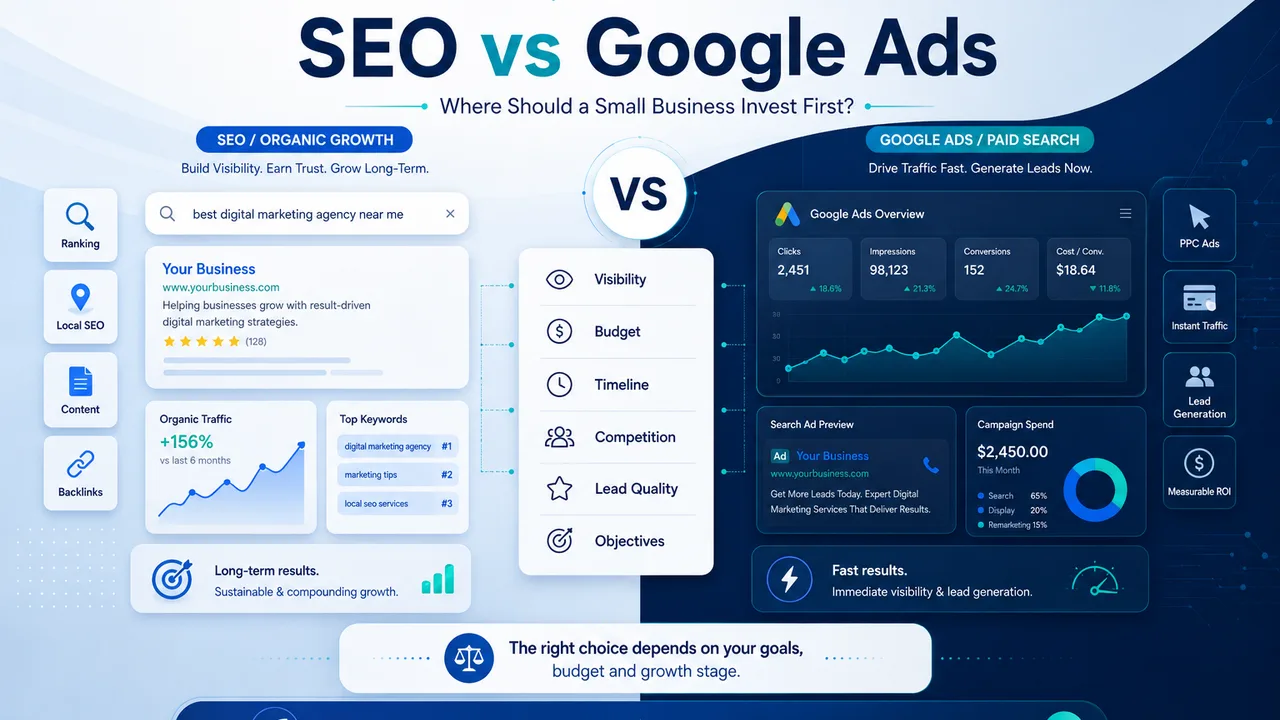 SEO vs Google Ads: Where Should a Small Business Invest First?